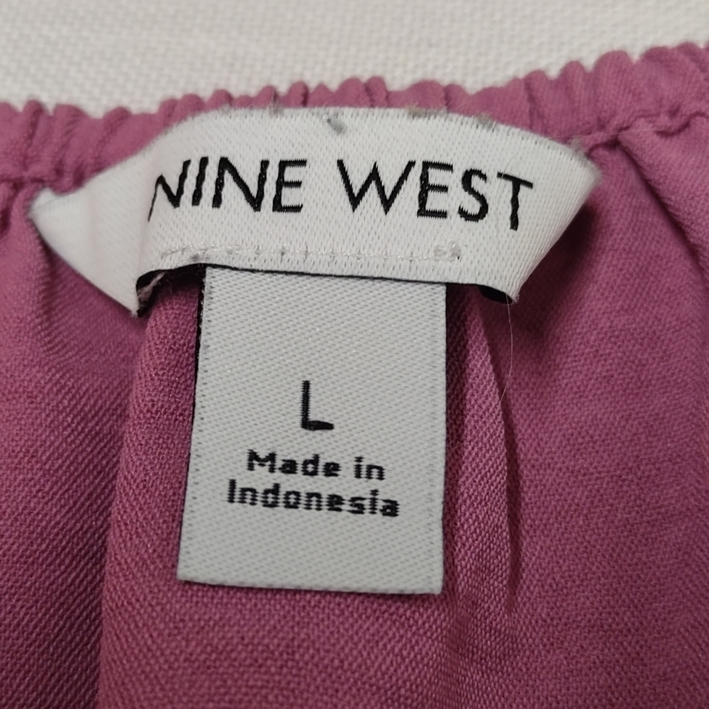 Nine West Women's Squareneck Peplum Top Blouse Size L - Picture 8 of 9